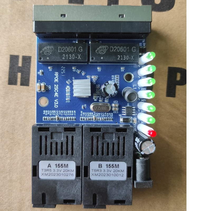 Media Converter 2FO 4 Lan Support POE 5-12V