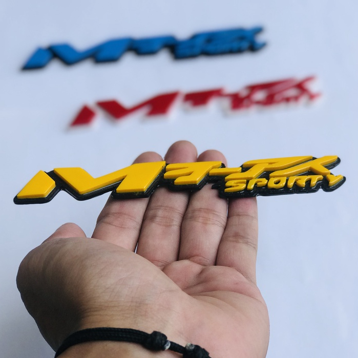 EMBLEM MOTOR MIO SPORTY TULISAN JEPANG DAPAT SATU SET ATAU SEPASANG DENGAN HURUF TIMBUL 3 DIMENSI