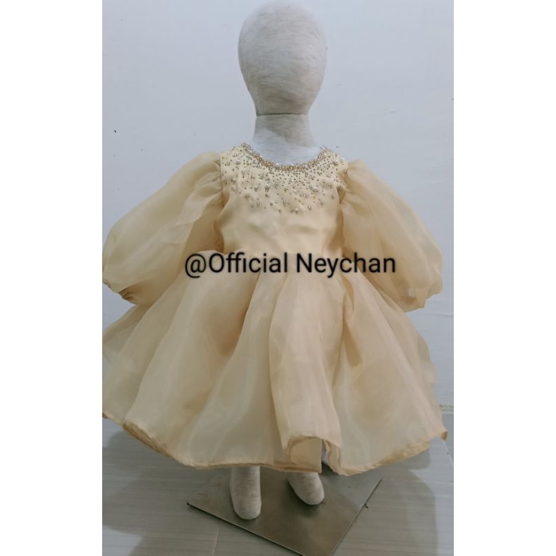 gaun anjelina organza mengembang dress bayi neychan