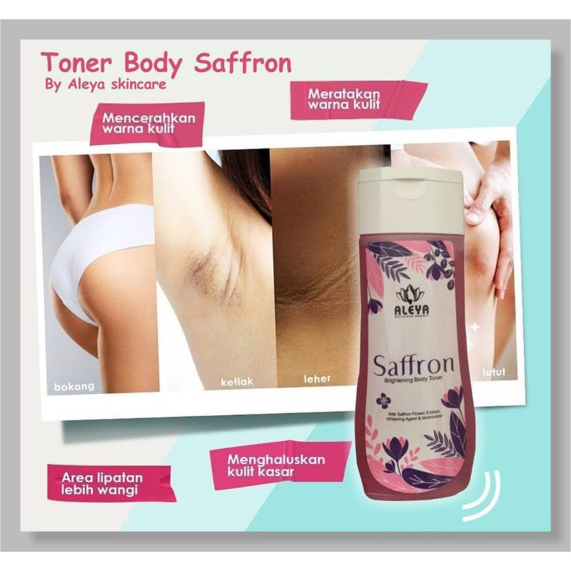 PROMO‼️Aleya toner whitening badan penghilang bekas luka toner pemutih saffron toner glowing ampuh