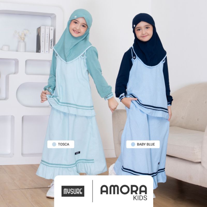 Amora dress kids set MYSURE / gamis set anak / Gamis anak terbaru / gamis anak