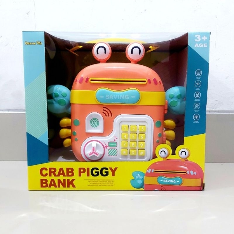 Mainan Crab Piggy Bank Edukasi - Celengan Kepiting Anak Laki Perempuan Edukatif