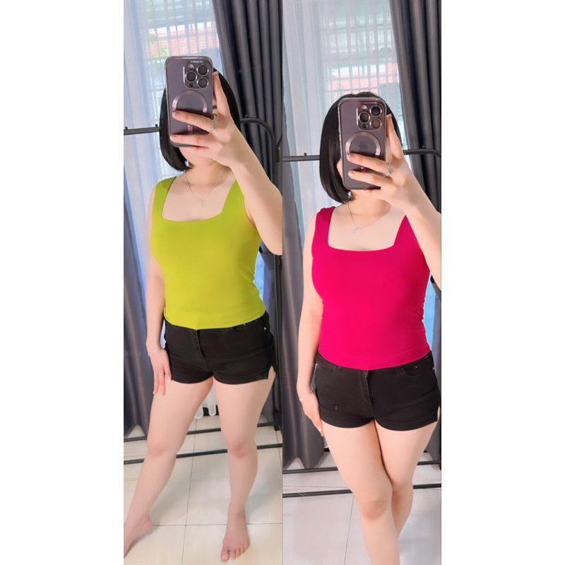 Atasan Crop top wanita tanpa lengan/Atasan tanpa lengan