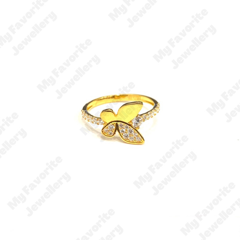 Cincin Butterfly Uk12.5 Emas Asli Kadar 875