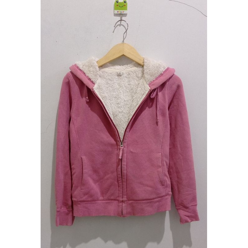 Uniqlo bulu serpa hoodie zipper original