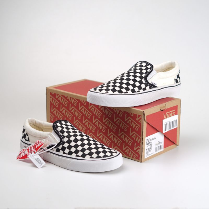 Vans Slip On Checkerboard Off White Black