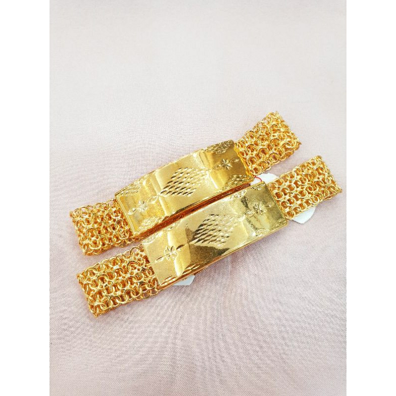 Gelang plat rantai emas asli kadar 350