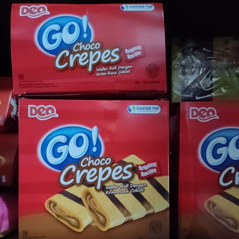 deo go choco crepes wafer roll dengan krim rasa coklat