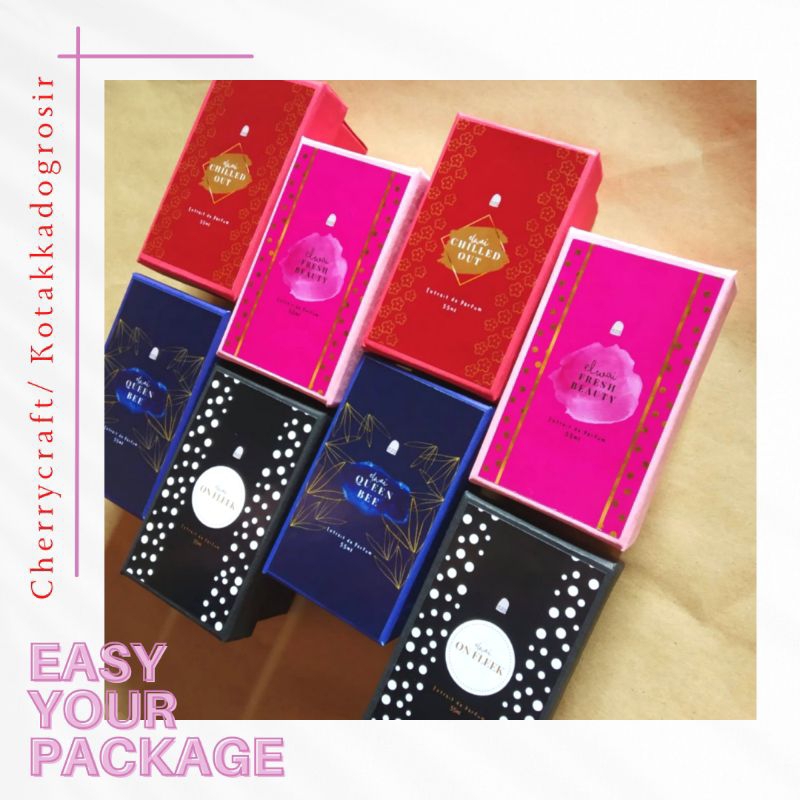 

Box parfum atau sovenir 9x5x3 min 12pcs untuk cetak logo
