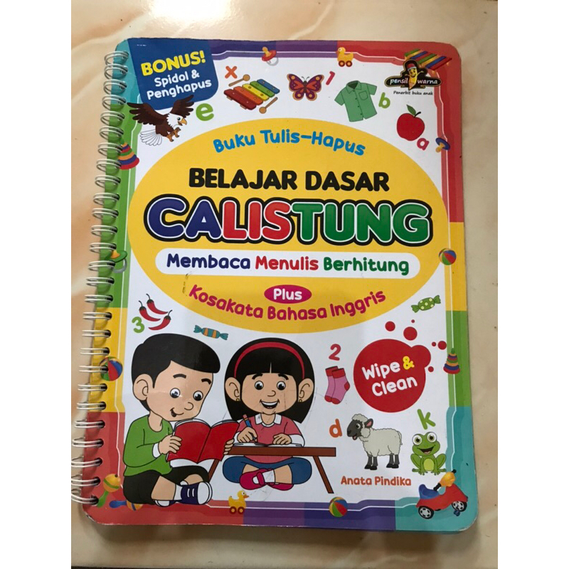 

preloved like new buku calistung anak, buku tulis hapus, wipe and clean book