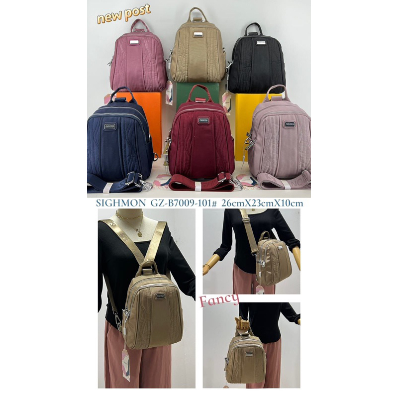 Baru lagi tas sighmon 7009 bahan  kanvas 3in1/ransel bisa tenteng bisa selempang