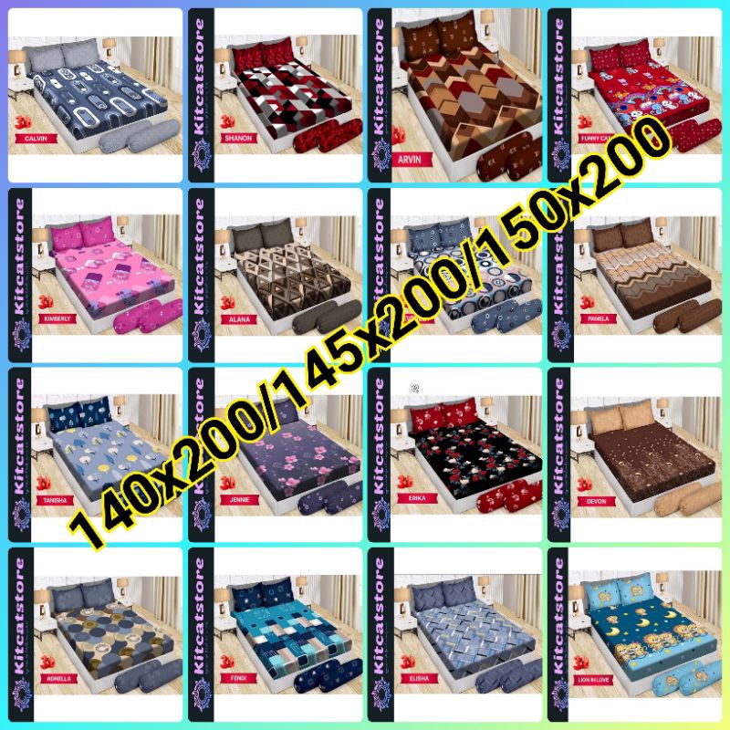 Sprei Flat Queen Bonita - 145X200 / 140X200 / 150X200 Anti Geser Terbaru Motif
