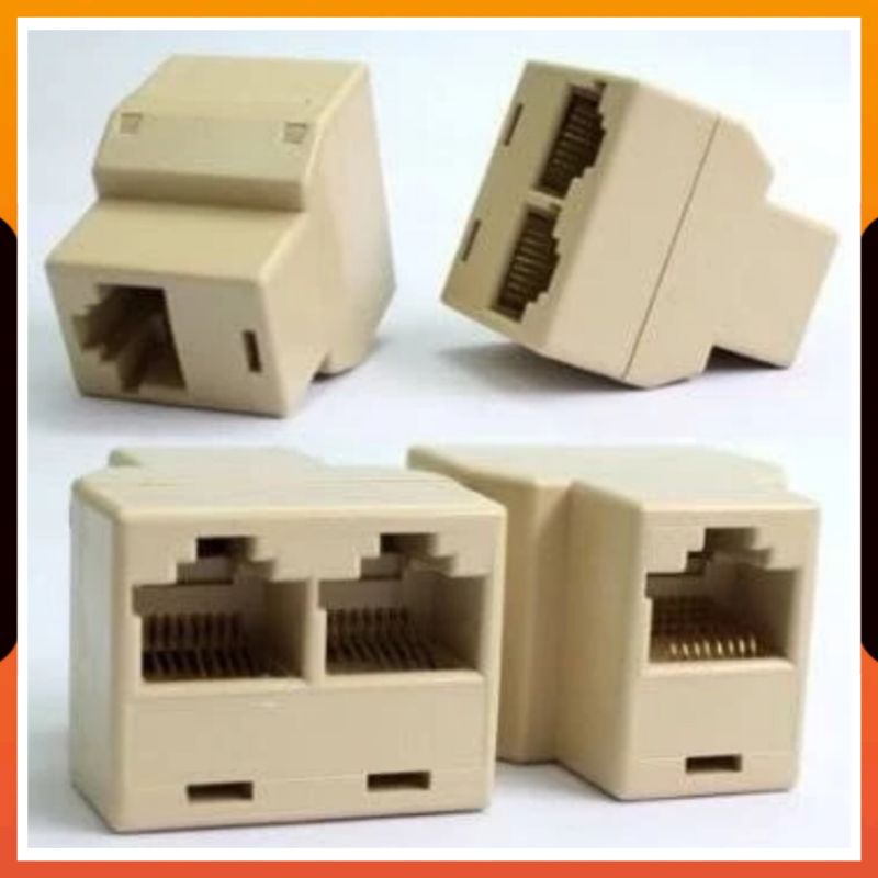 (COD) KONEKTOR BAREL RJ45 DOUBLE / CABANG ( BARREL UTP DOUBLE )