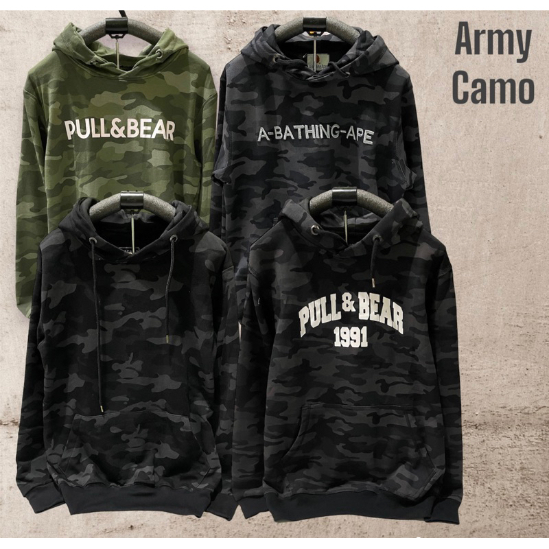 Hoodie Army Camo Pria Wanita Premium / Jaket Sweater Hoodie Army