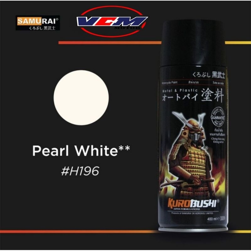 H196 (Pearl White / Putih Mutiara) Cat Semprot Aerosol Samurai Paint