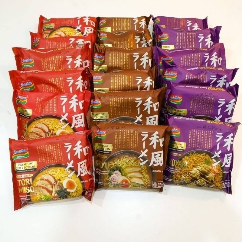 

indomie premium collection japanese ramen tori miso/shoyu ramen/takoyaki