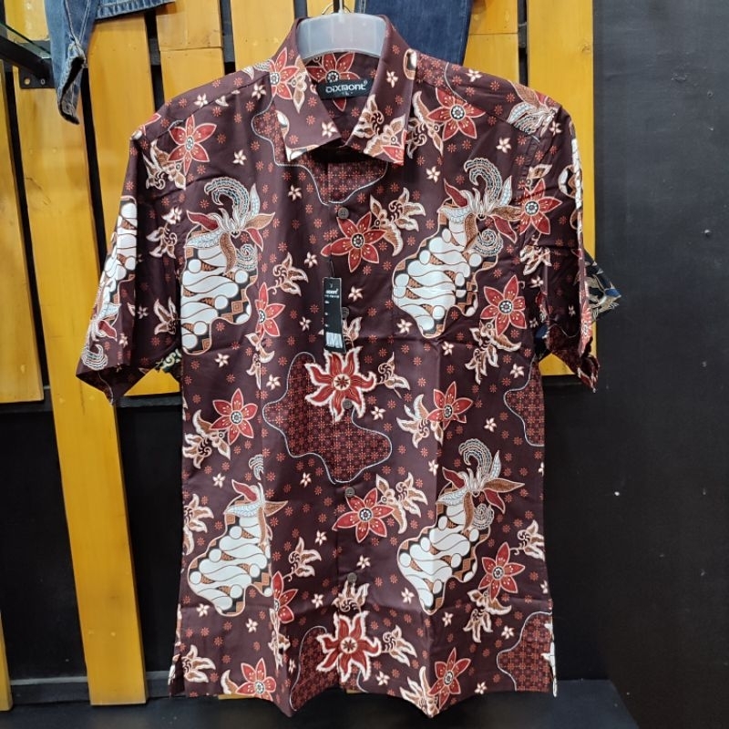 DIXMONT 007 Atasan Kemeja Batik Pria Lengan Pendek