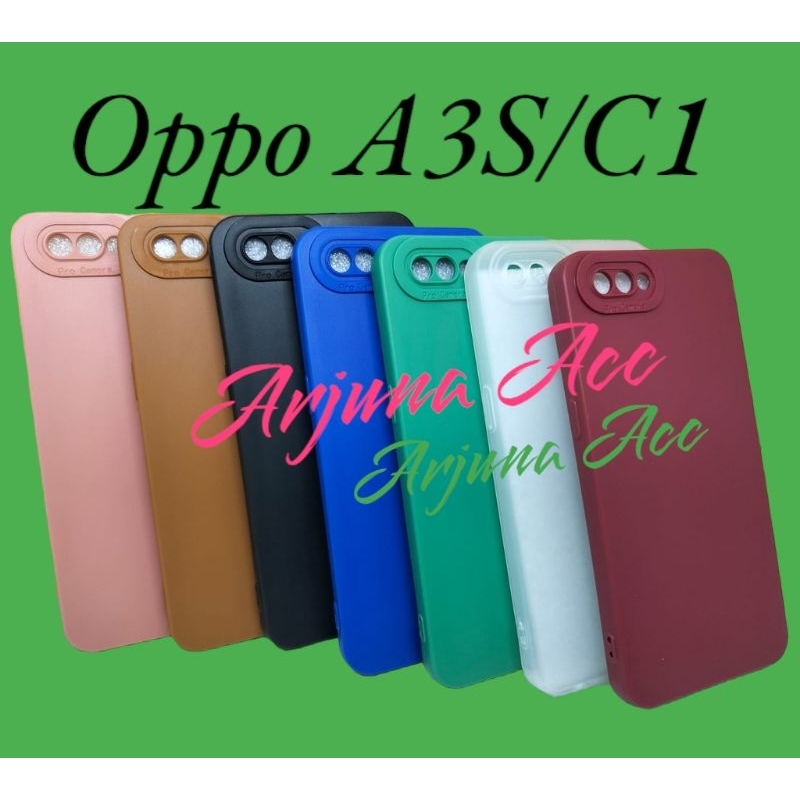 SoftCase ProCamera OPPO A3S/ C1/ A5 Case Macaron Full Color Terbaru pelindung hp