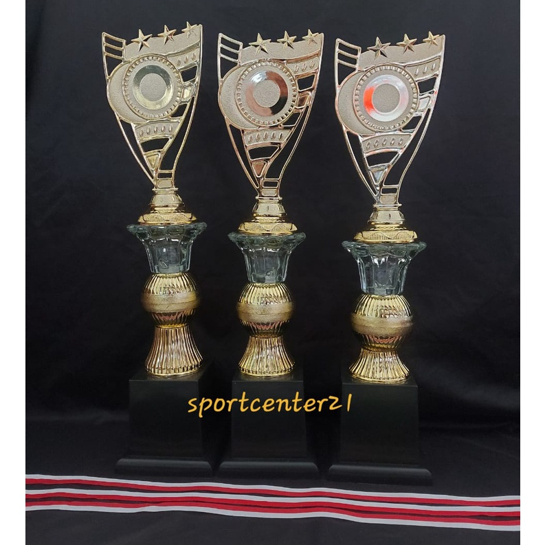 PIALA KACA KEMBANG LAZER SATU SET JUARA 123