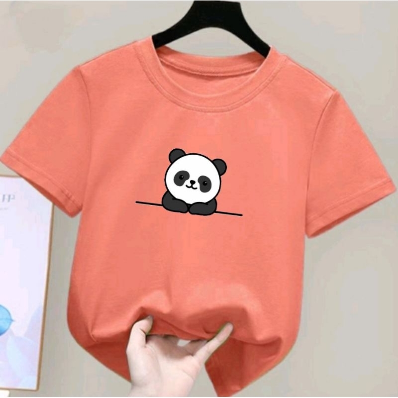 Kaos Panda Anak-anak Cowok/Cewek Baju Kaos Distro Anak Unisex Atasan Anak Lengan Pendek Panda Lucu