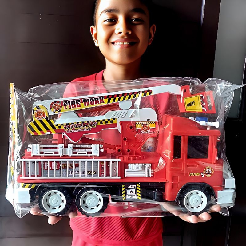 Mainan Truk Pemadam Kebakaran Jumbo Murah jalan tanpa Baterai sistem Friction - Mobil Mobilan Fire T