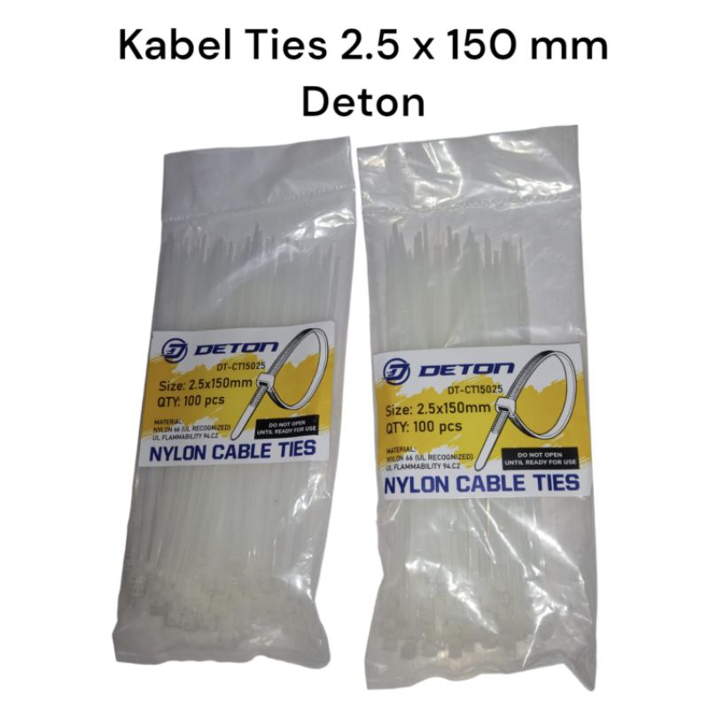 Kabel Tis / cable ties 2.5 x 150mm DETON