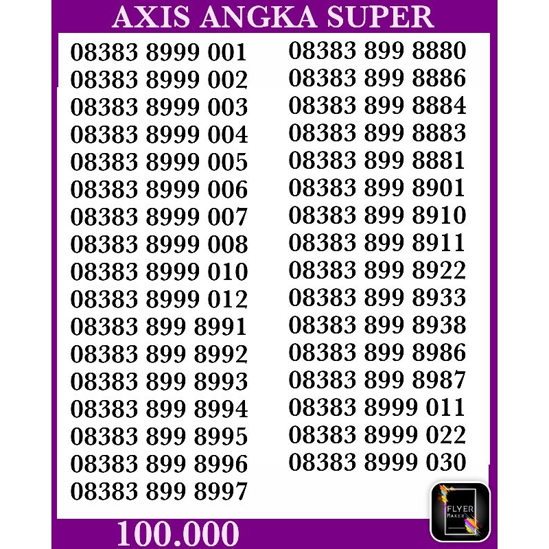 nomer AXIS cantik murah