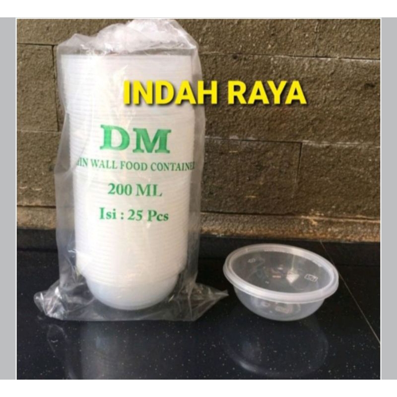 Thinwall bulat 200ml/mangkuk thinwall plastik 200ml+tutup