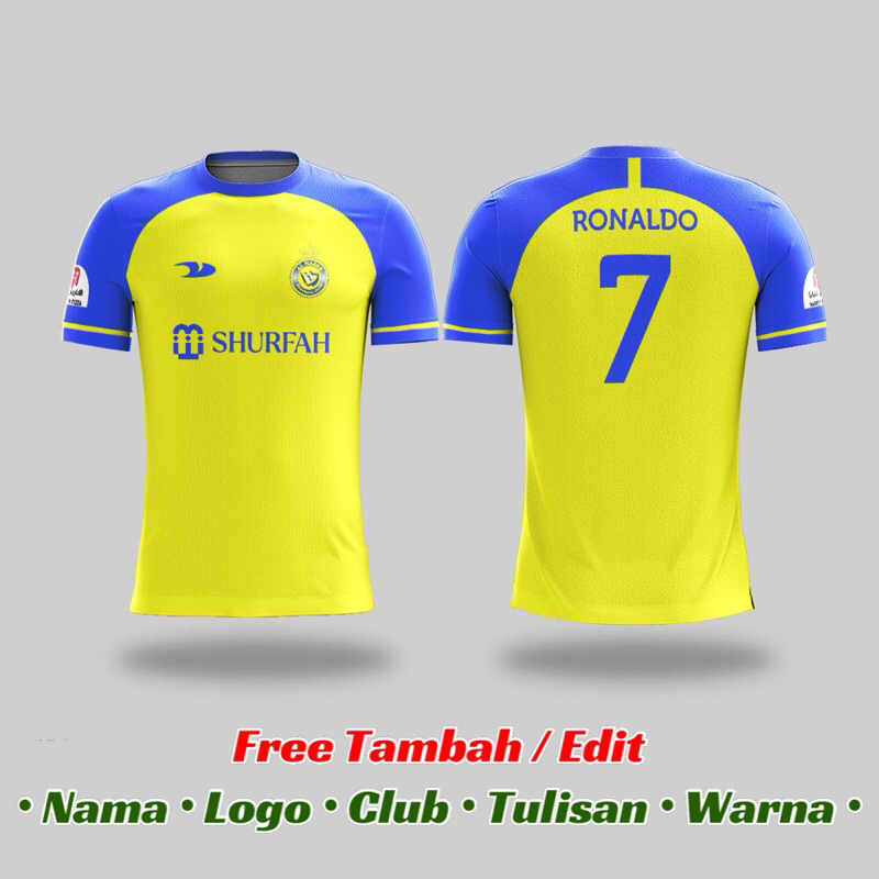 Baju Bola Ronaldo | Kaos Futsal | Jersey Futsal Custom | GOAT 7 RONALDO AL NASSR