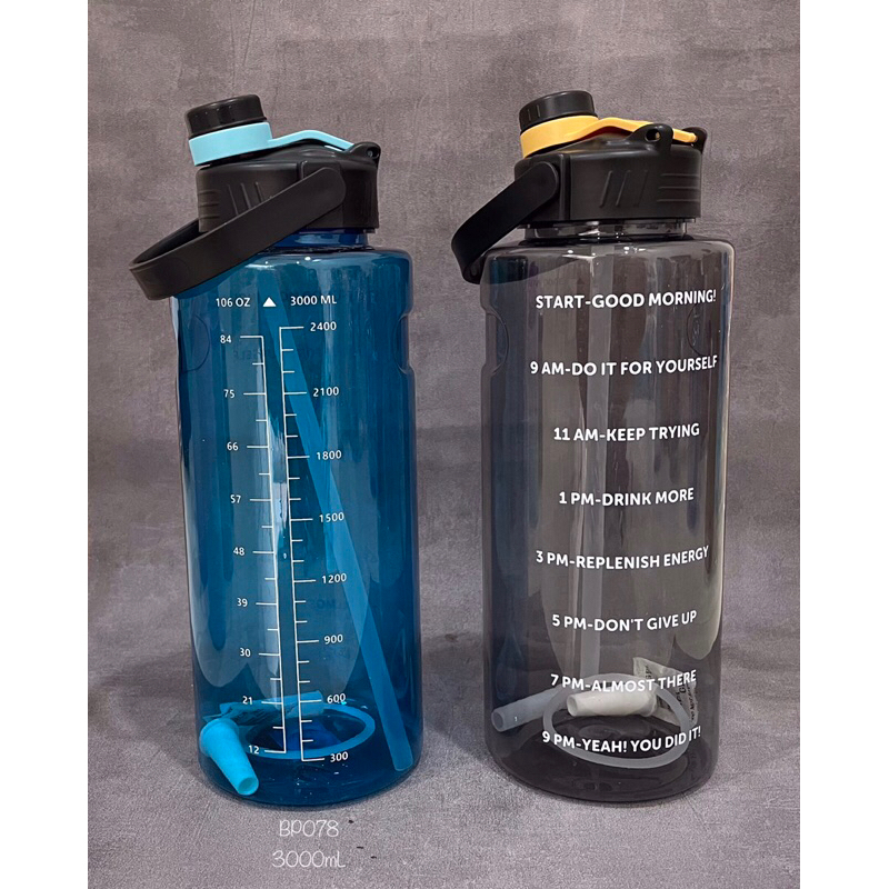 Drinking Bottle 3 Liter Botol Air Minum 3000Ml Dengan Sedotan Dan Anti Bocor