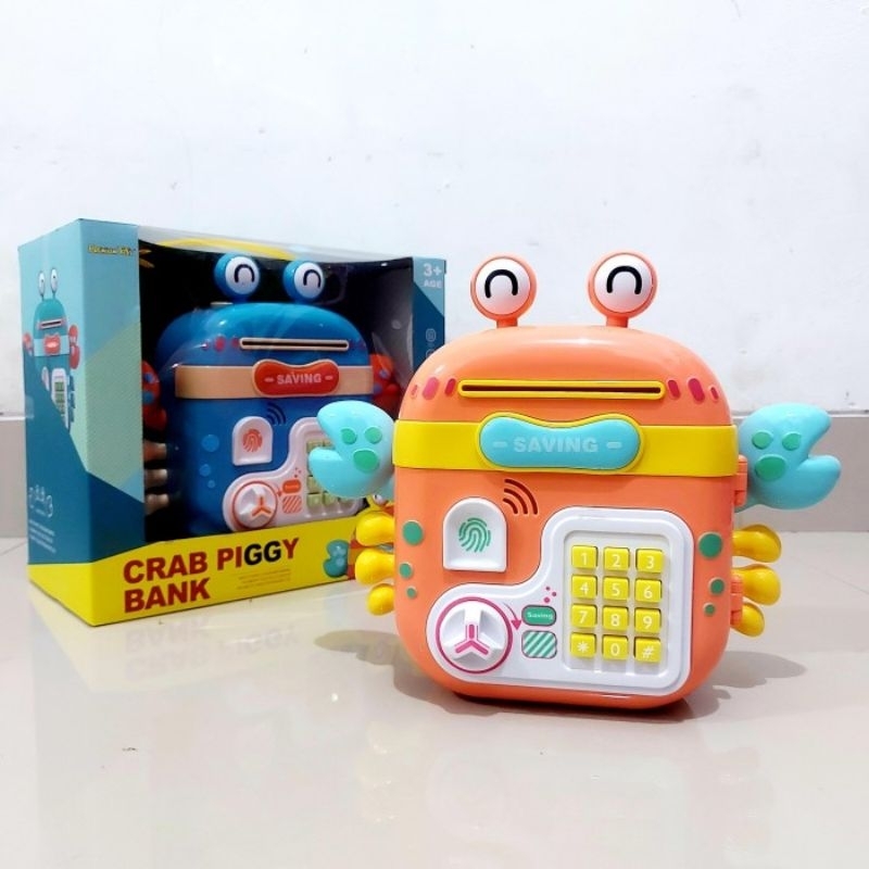 Mainan Crab Piggy Bank Edukasi - Celengan Kepiting Anak Laki Perempuan Edukatif