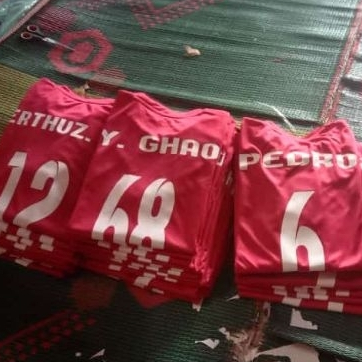 Custom Nama dan Nomor Jersey Olahraga Dewasa Kaos Futsal Sepak Bola Badminton Bulu Tangkis Baju TIMNAS