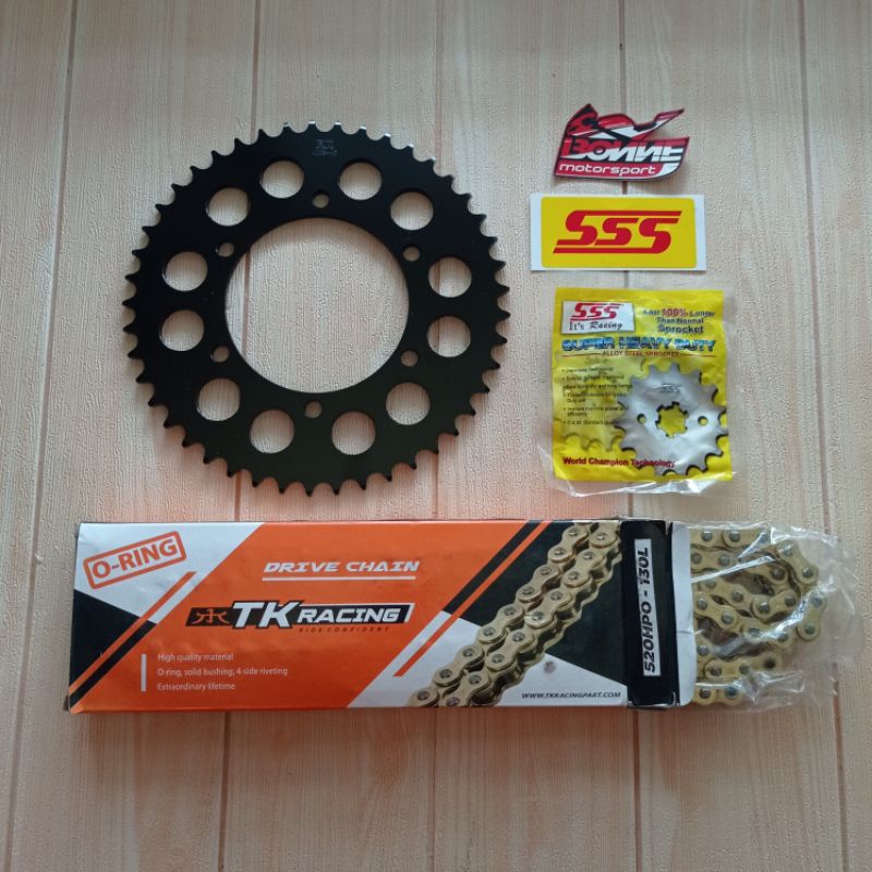 Gear Gir Set RK SSS Rantai TK HPO ORING Ninja 250 Karbu, Ninja 250 FI OLD, Z250, Ninja 250 RR MONO