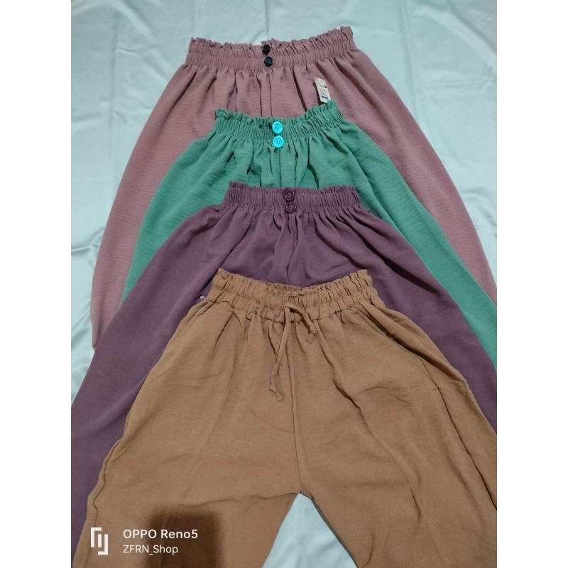 Zhafran_Shopp//Kulot Crinkle kancing 2//Kulot Crinkle