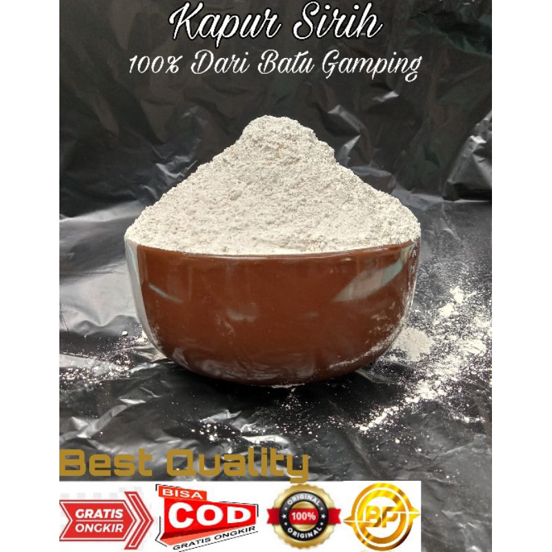

Kapur Sirih Kemasan Food Grade Ca(OH)² Murni 1kg