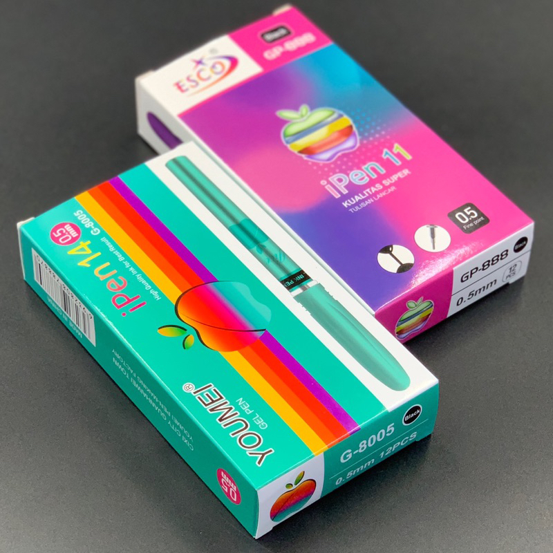 

Pulpen gel ESCO & YOUMEI STARK isi 12pcs