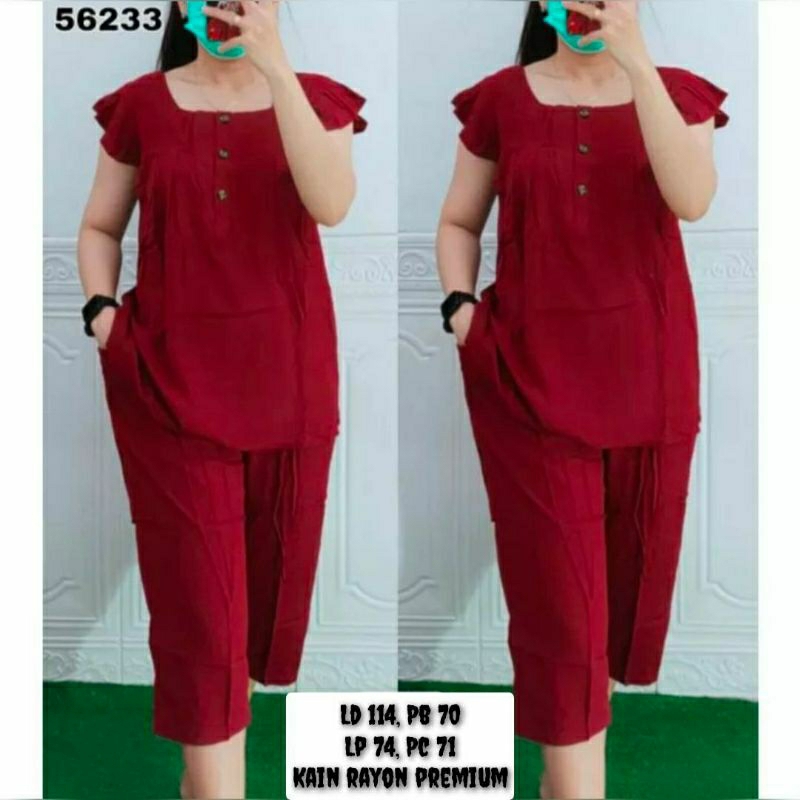 Setelan Wanita one set Kekinian dan Terbaru bahan rayon premium