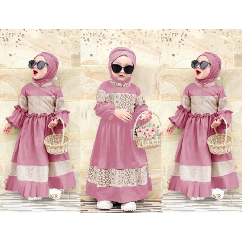 MAXI COLLIN KID /GAMIS LEBARAN ANAK /GAMIS PESTA ANAK