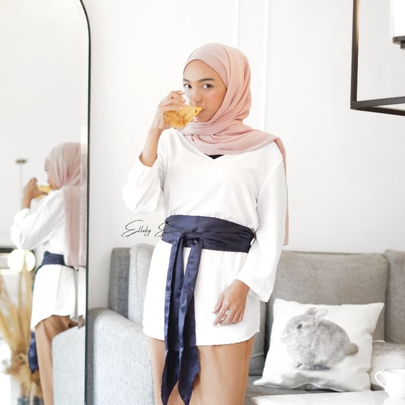 Obi Belt Line Satin / Obi Belt Ghani Korea / Ikat Pinggang Obi Lurus / Obi Belt