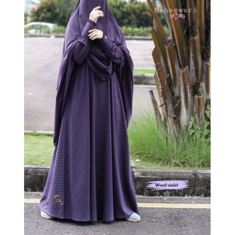 [Ready] Duta Busana_Maheswari Parangkusumo Set Gamis Emboss Syari Dress Gamis Kondangan Nikahan Lama