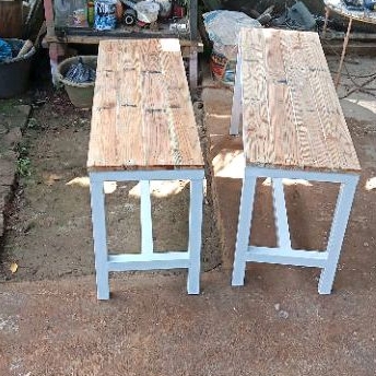 Dua Bangku panjang//bangku besi hollow 100cm