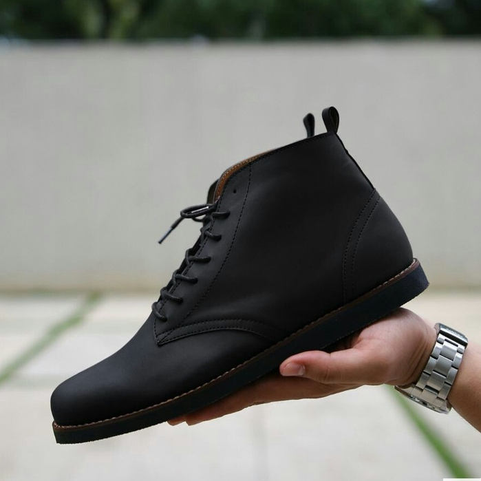 Eleanor Black | Sepatu Boots Pria Casual Shoes Chukka Boot Footwear Jumbo Big Size 45-49 Besar | FORIND x Footstep