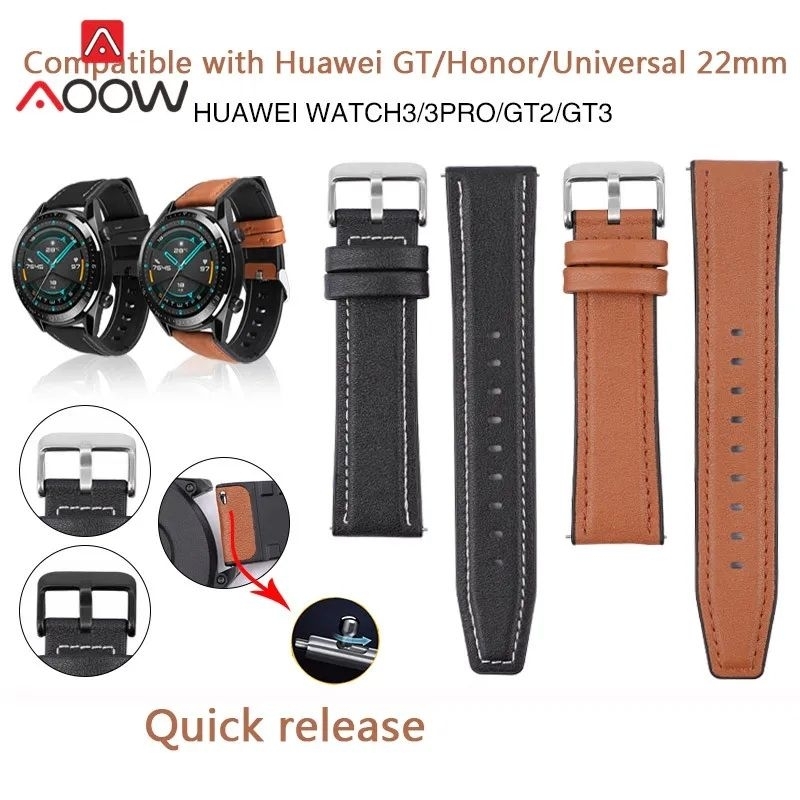 Strap Tali Jam 20mm Leather Rubber kulit Samsung Galaxy watch 4 5 pro 40mm 44mm 42mm ACTIVE 1 2 Amazfit GTS GTR 42MM BIP Haylou Ls02 rs4 plus huawei gt 2 3 42mm