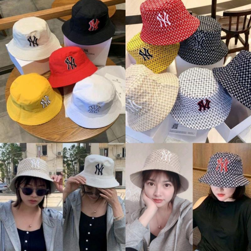 Topi Bucket Hat Distro Pria dan Wanita Dewasa Logo Ny Bisa Bolak Balik