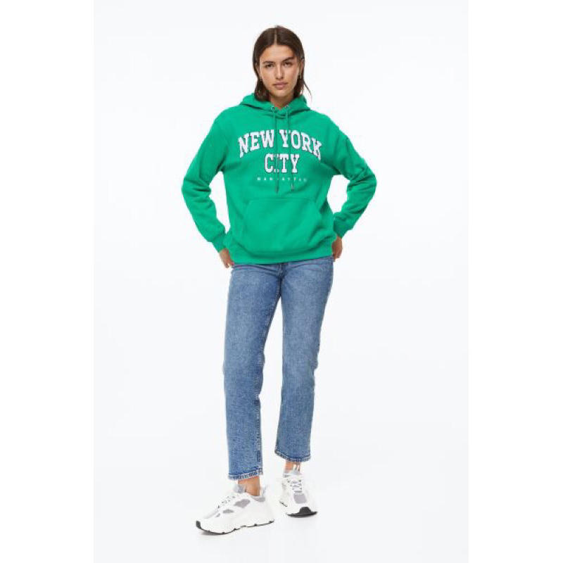 COD 12.12 Hoodie H&amp;M NEWYORK CITY Manhattan Green Sweater HnM Pria Wanita