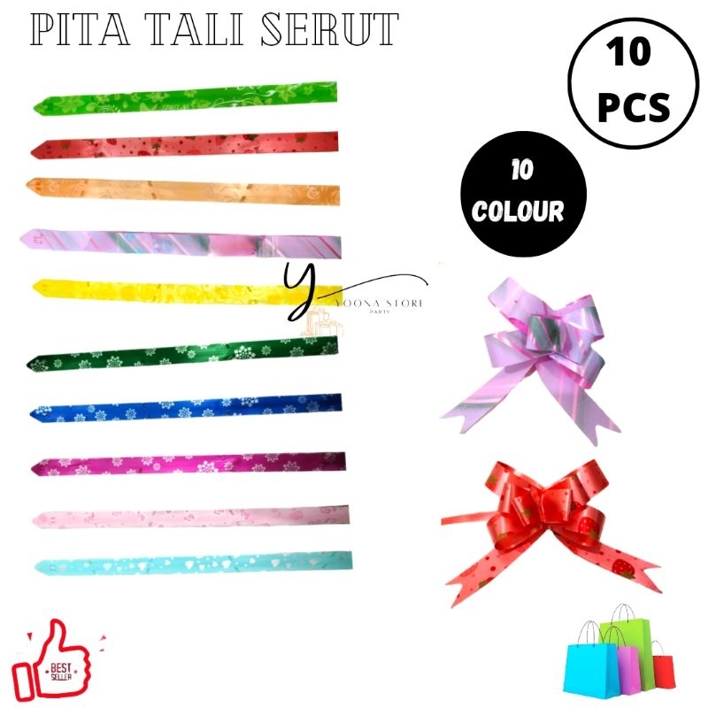 

Pita Tali serut kado ulang tahun Sedang (10 Pcs)