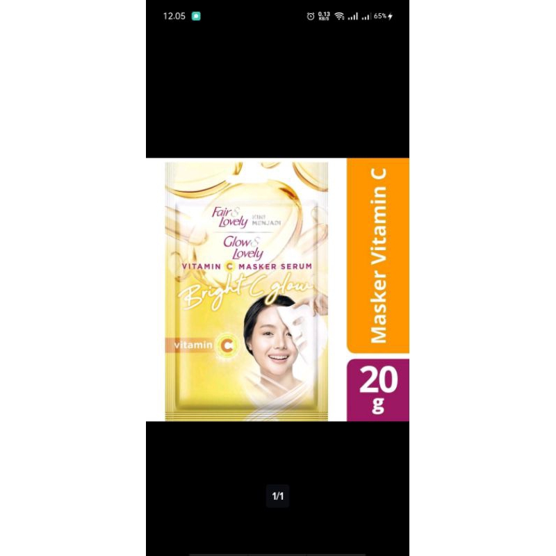 Twinpack Sheet mask fair lovely c glow 20gr