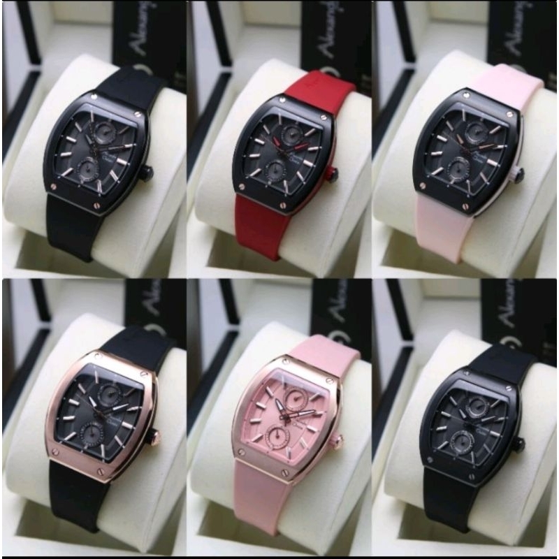 Jam Tangan Wanita Alexandre Christie 2954 AC 2944 Rubber Original Garansi Resmi 1 thn