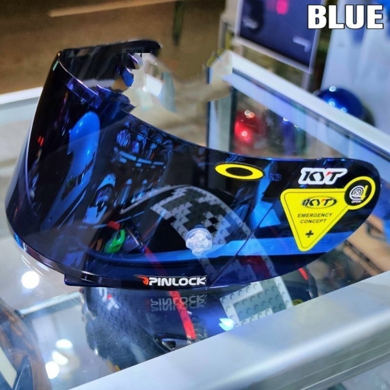 KACA FLAT VISOR HELM KYT RC7 R10 K2R MDS VIKTORY IRIDIUM SILVER GOLD BLUE RAINBOW HITAM BENING MURAH KUALITAS MEWAH