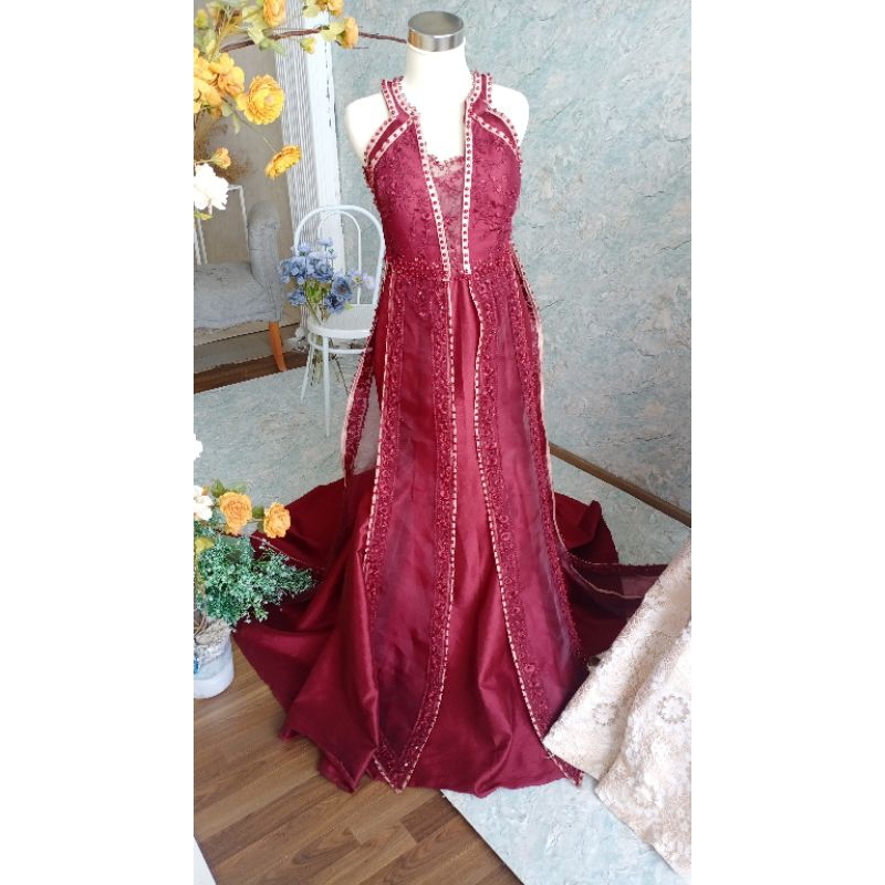 Gaun prewedd/ qipao gaun wanita/ gaun tunangan untuk wanita/ pesta gaun...gaun tjong sam